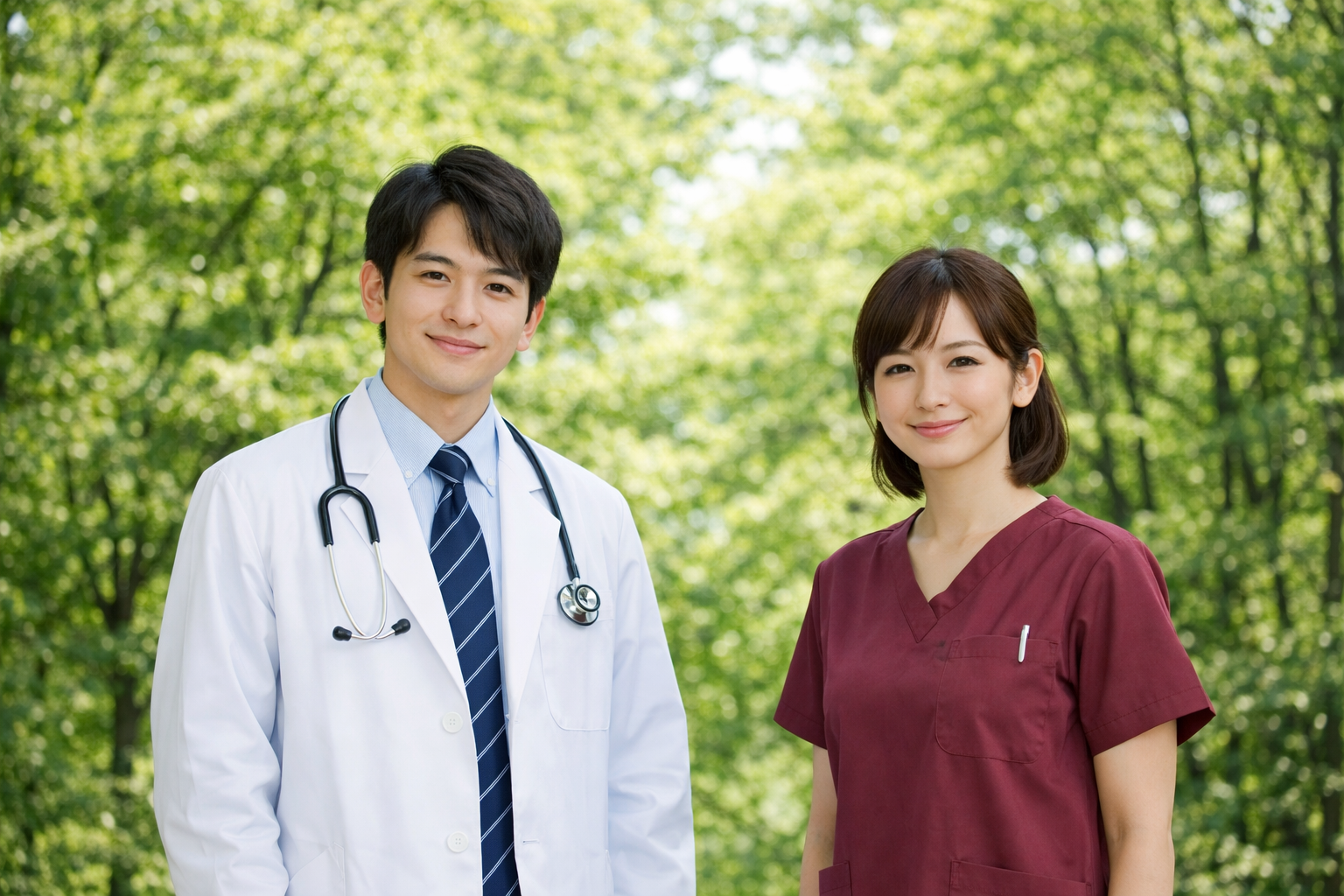 微笑んでいる医療従事者