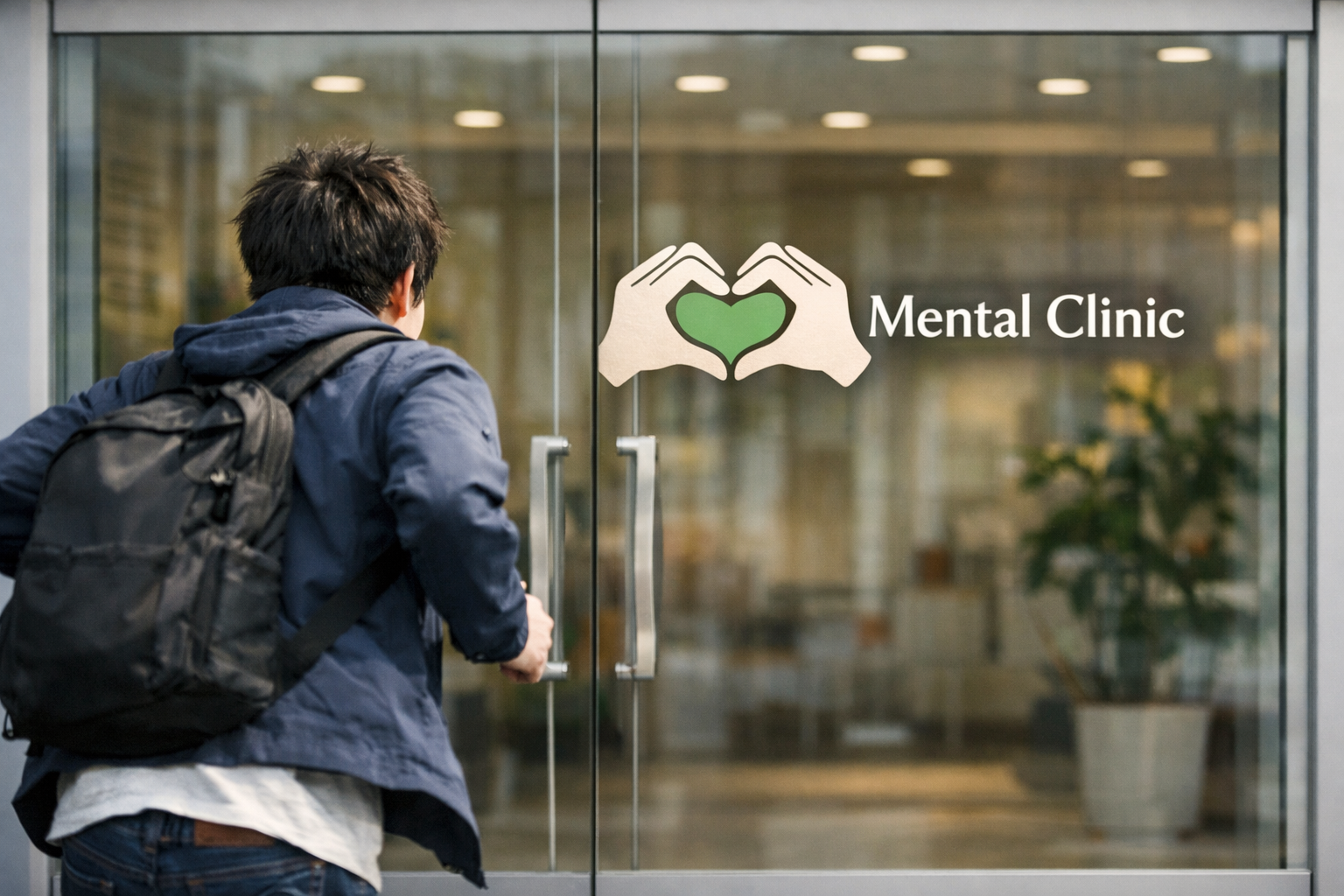 メンタルクリニックへ急ぐ男性